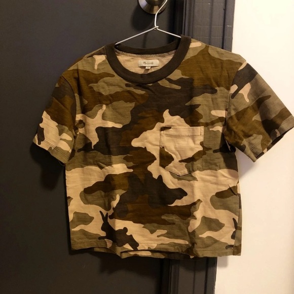 Madewell Cottontail Camo Crop Short Sleeve Pocket - Picture 4 of 8